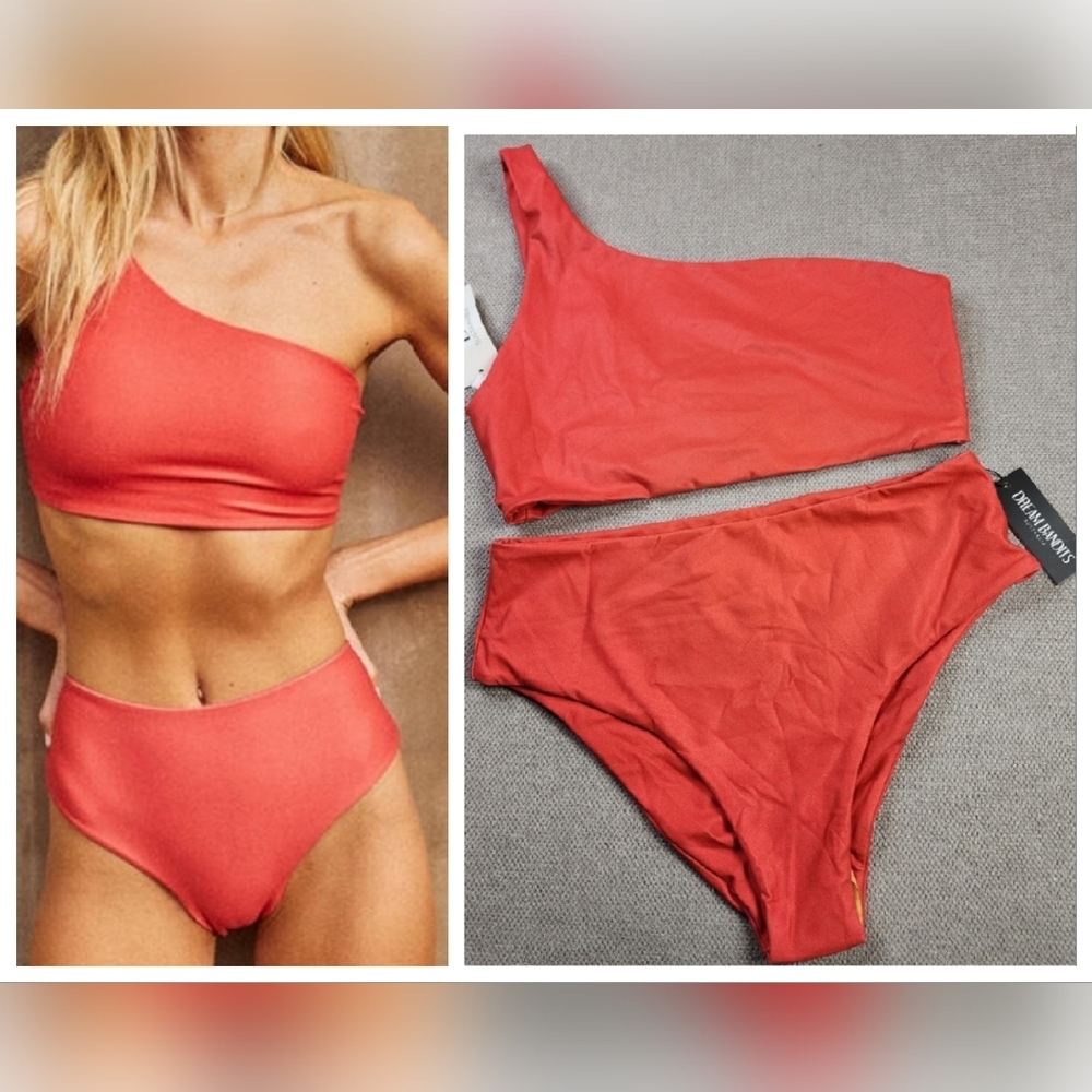 NWT Dream Bandits Australia Sustainable Bronte Bikini‎ Set Size Medium Fire Red